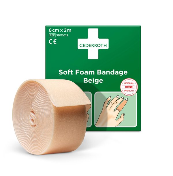 Cederroth Soft Foam Bandage - Pflasterverband BEIGE 6 cm x 2 m