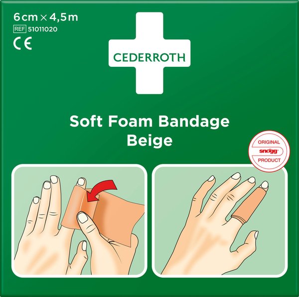 Cederroth Soft Foam - Snögg Pflasterverband BEIGE 6 cm x 4,5 m