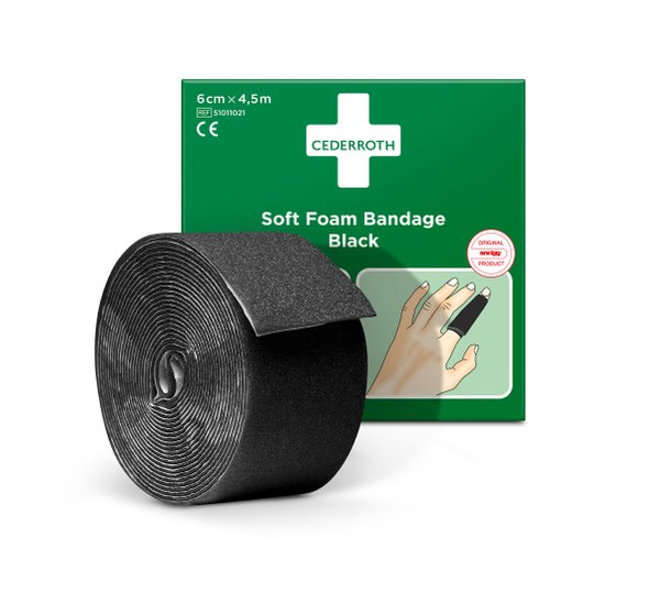 Cederroth Soft Foam Bandage - Pflasterverband SCHWARZ 6 cm x 4,5 m